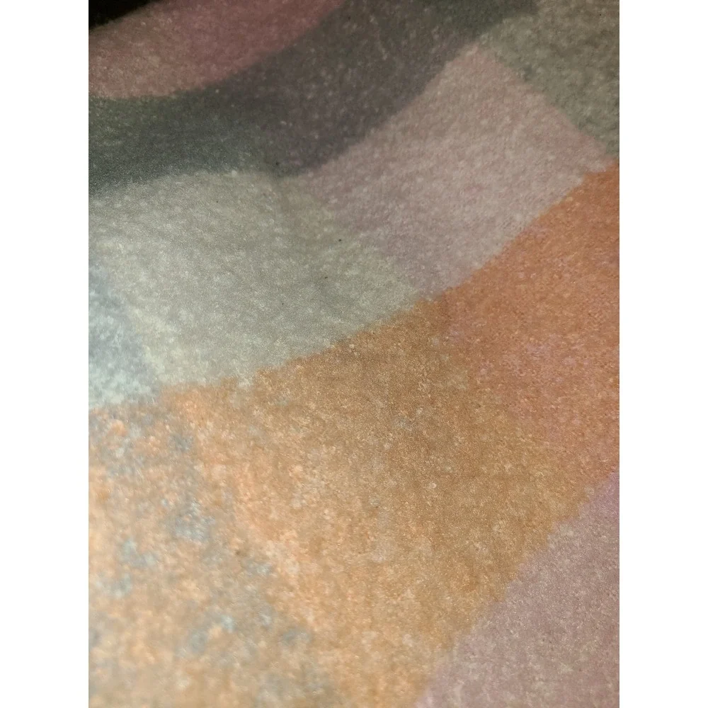 Martha Stewart Decorative Plaid‎ Throw Gray Pink White 72x54 Blanket Soft Warm